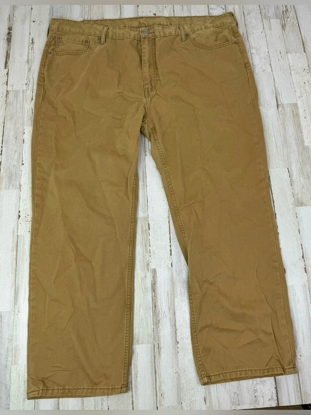 Levis 514 Pants Jeans Men 48x29 Denim Stretch Tan Straight